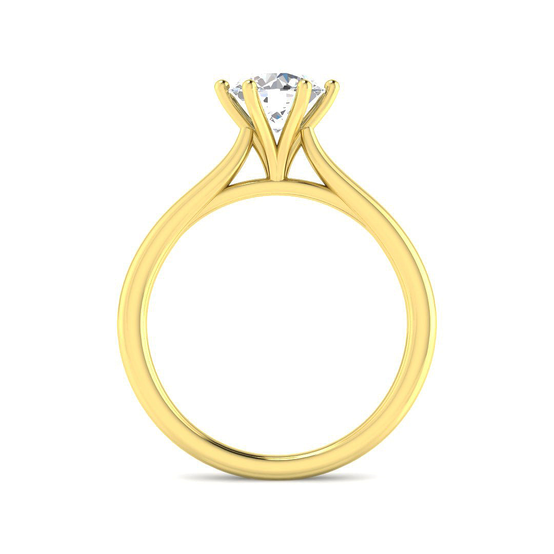9ct Yellow Gold Round Lab Grown Diamond Ring 2