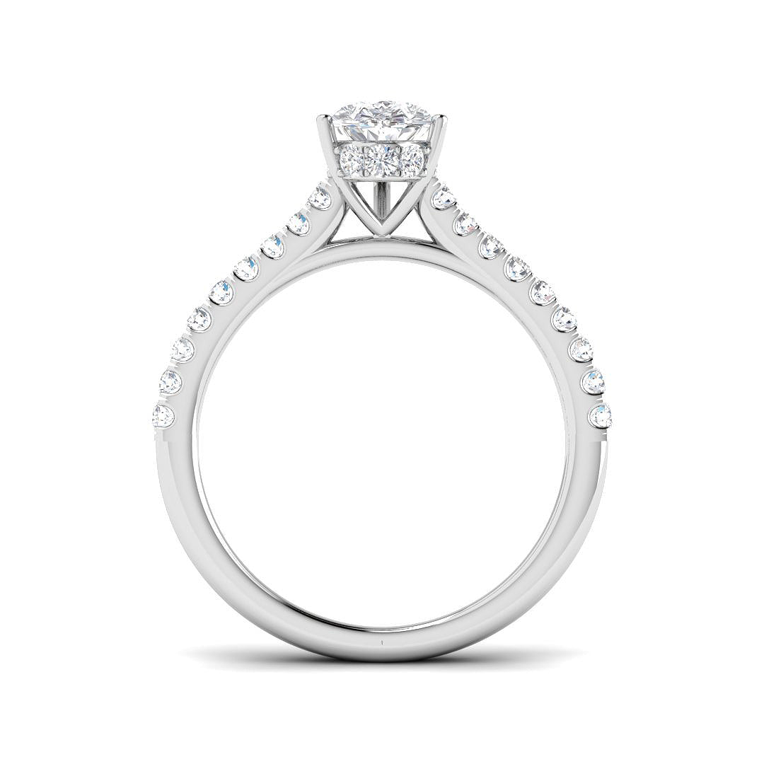 Platinum Pear Lab Grown Diamond Ring 2
