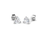 9ct White Gold Round Lab Grown Diamond Earrings 1