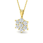 9ct Yellow Gold Round Lab Grown Diamond Pendant 1