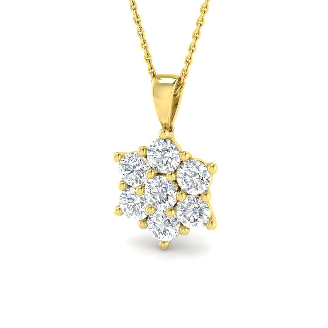 9ct Yellow Gold Round Lab Grown Diamond Pendant 1
