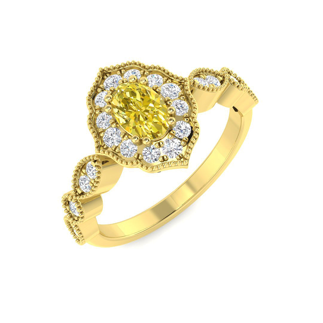 9ct Yellow Gold Oval Multi Sapphire and Diamond Ring 4