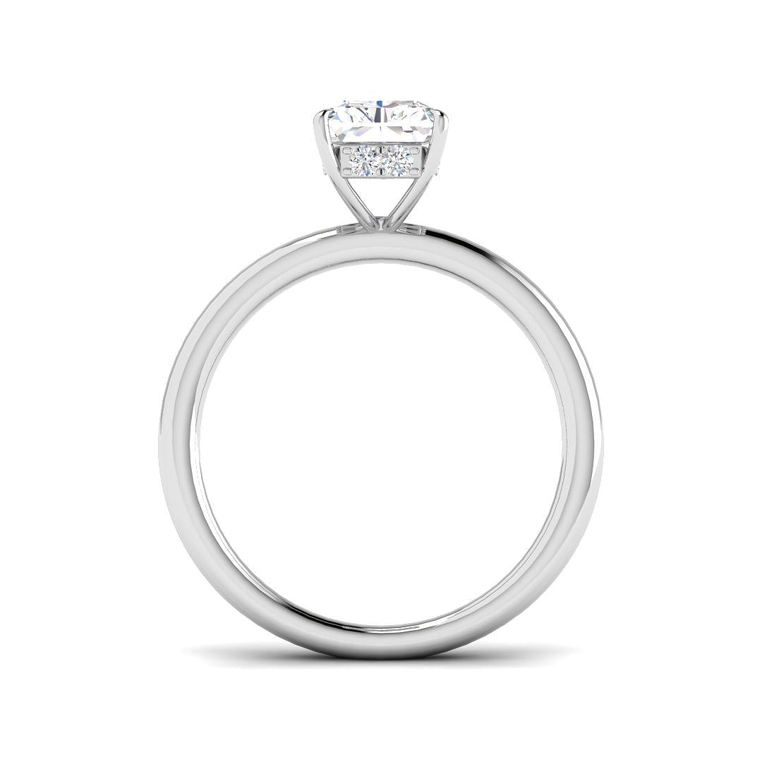 9ct White Gold Emerald Cut Lab Grown Diamond Ring 2