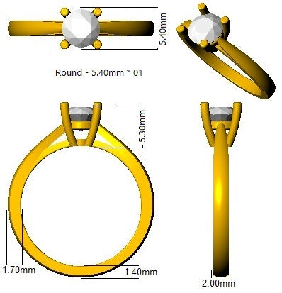 Platinum Round Lab Grown Diamond Ring 2