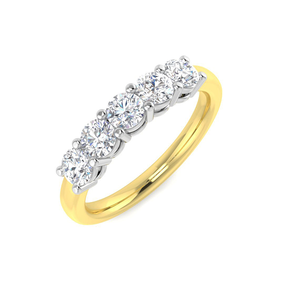 9ct Yellow Gold Round Lab Grown Diamond Ring 1