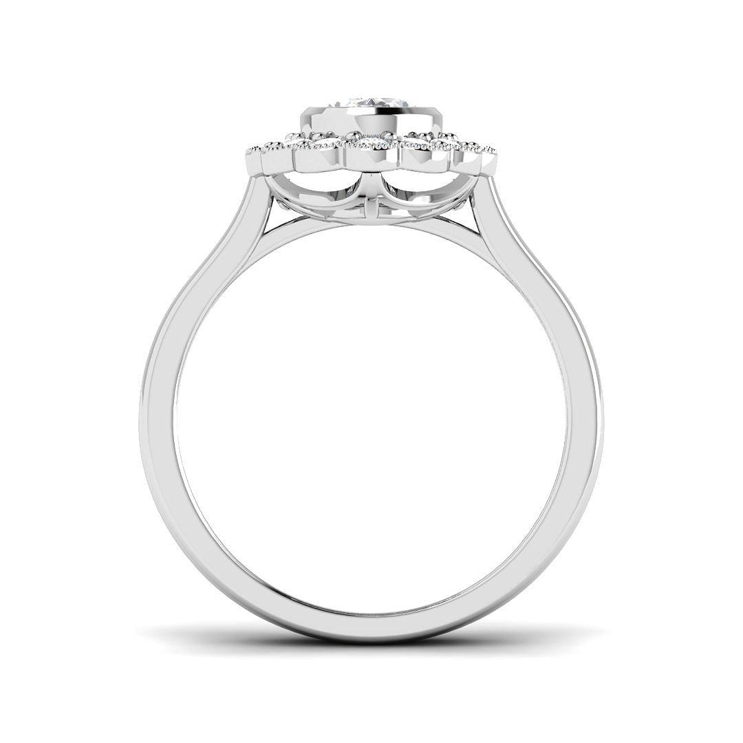 Platinum Oval Lab Grown Diamond Ring 2