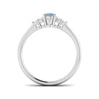 9ct White Gold Oval Aquamarine and Diamond Ring 2