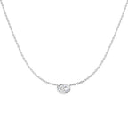 9ct White Gold Oval Lab Grown Diamond Necklace 1