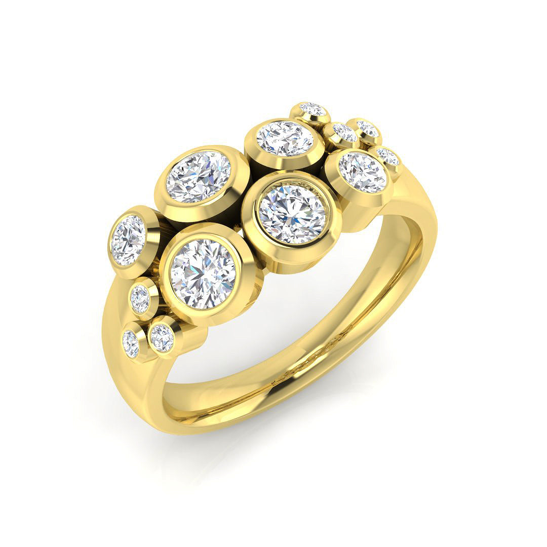 9ct Yellow Gold Round Lab Grown Diamond Ring 1