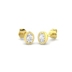 9ct Yellow Gold Oval Lab Grown Diamond Earrings 1