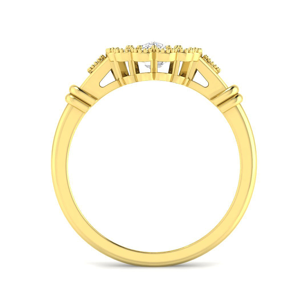 9ct Yellow Gold Cushion Cvd Old Cut Ring 2