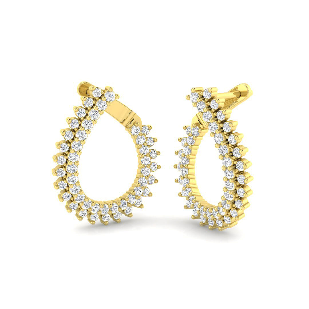 9ct Yellow Gold Round Lab Grown Diamond Earrings 1