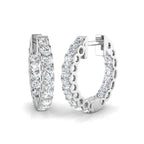 9ct White Gold Round Lab Grown Diamond Earrings 1