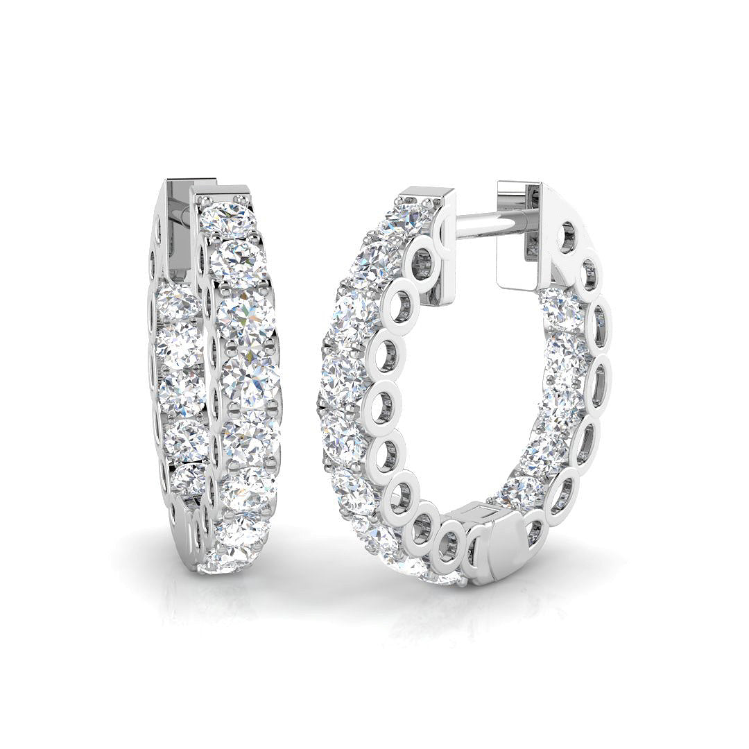 9ct White Gold Round Lab Grown Diamond Earrings 1