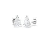 9ct White Gold Pear Lab Grown Diamond Earrings 1