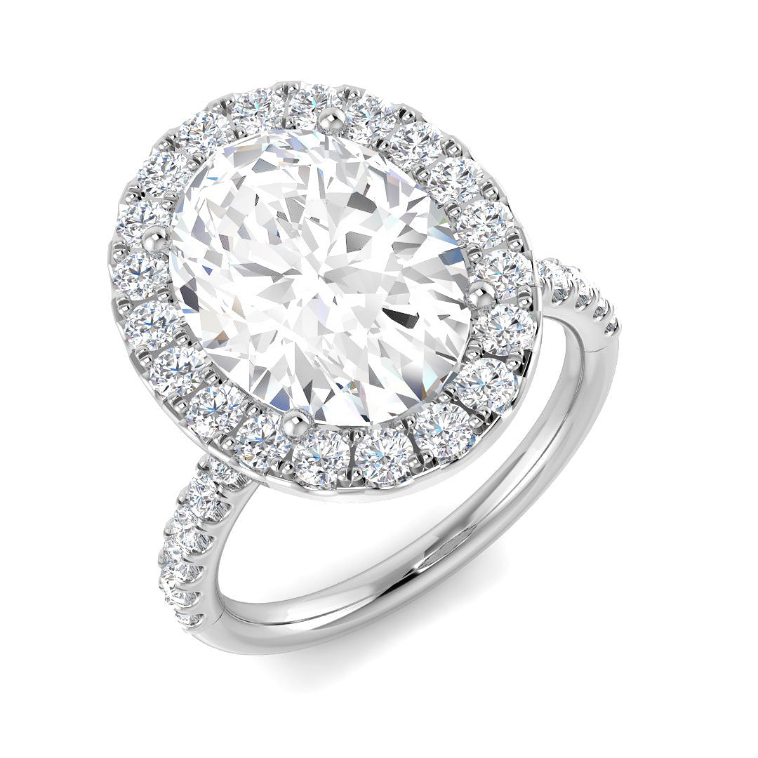 Platinum Oval Lab Grown Diamond Ring 1