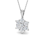 9ct White Gold Round Lab Grown Diamond Pendant 1