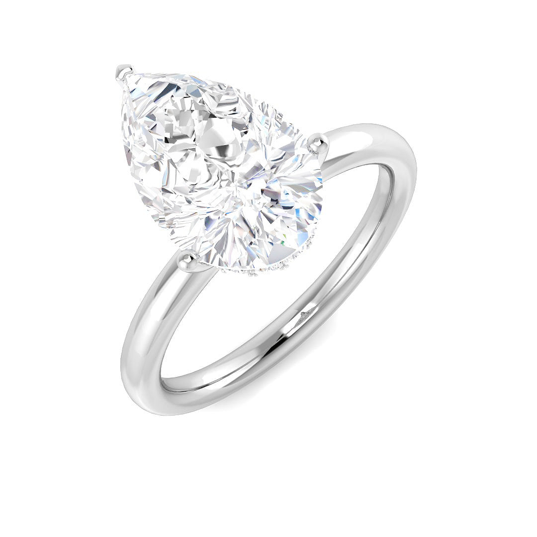 Platinum Pear Lab Grown Diamond Ring 1