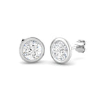 18ct White Gold Round Lab Grown Diamond Earrings 1