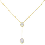 9ct Yellow Gold Pear Lab Grown Diamond Necklace 1