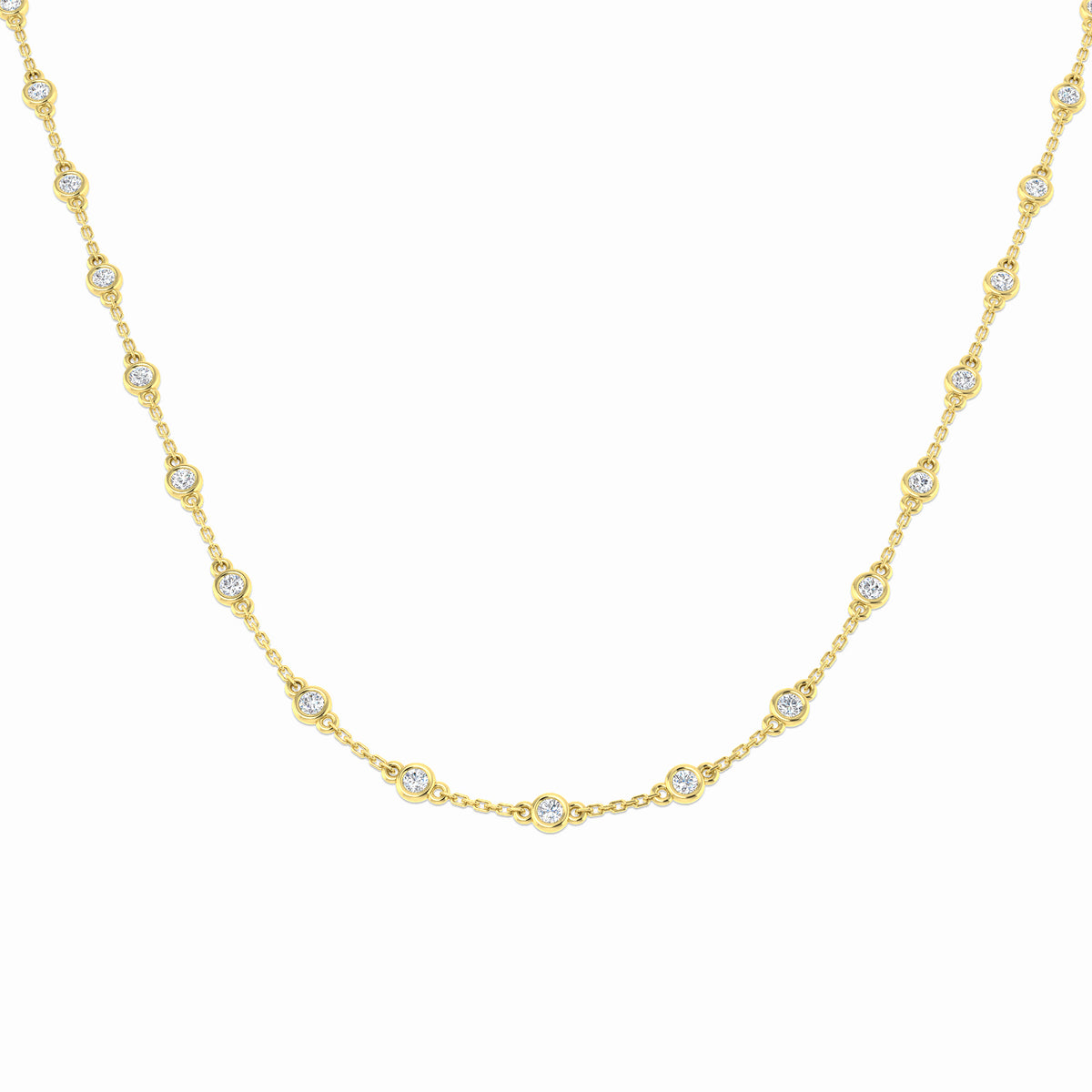 9ct Yellow Gold Round Lab Grown Diamond Necklace 1