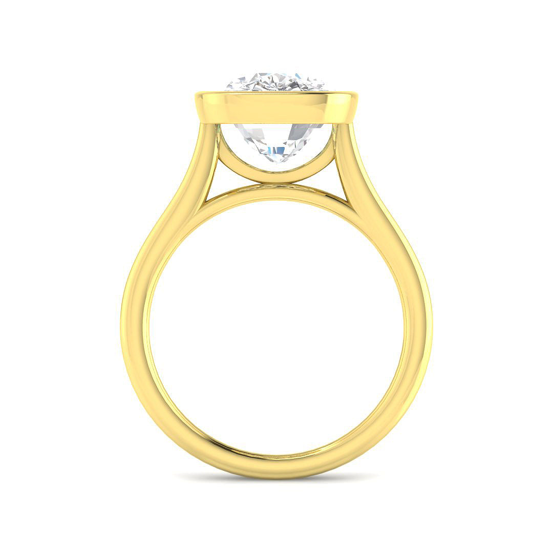 9ct Yellow Gold Cushion Lab Grown Diamond Ring 2