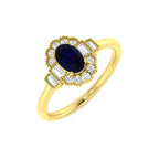 9ct Yellow Gold Baguette and Oval Multi Sapphire and Diamond Ring 4