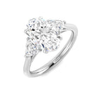 9ct White Gold Oval and Trillion Lab Grown Diamond Ring 1