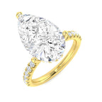 9ct Yellow Gold Pear Lab Grown Diamond Ring 1
