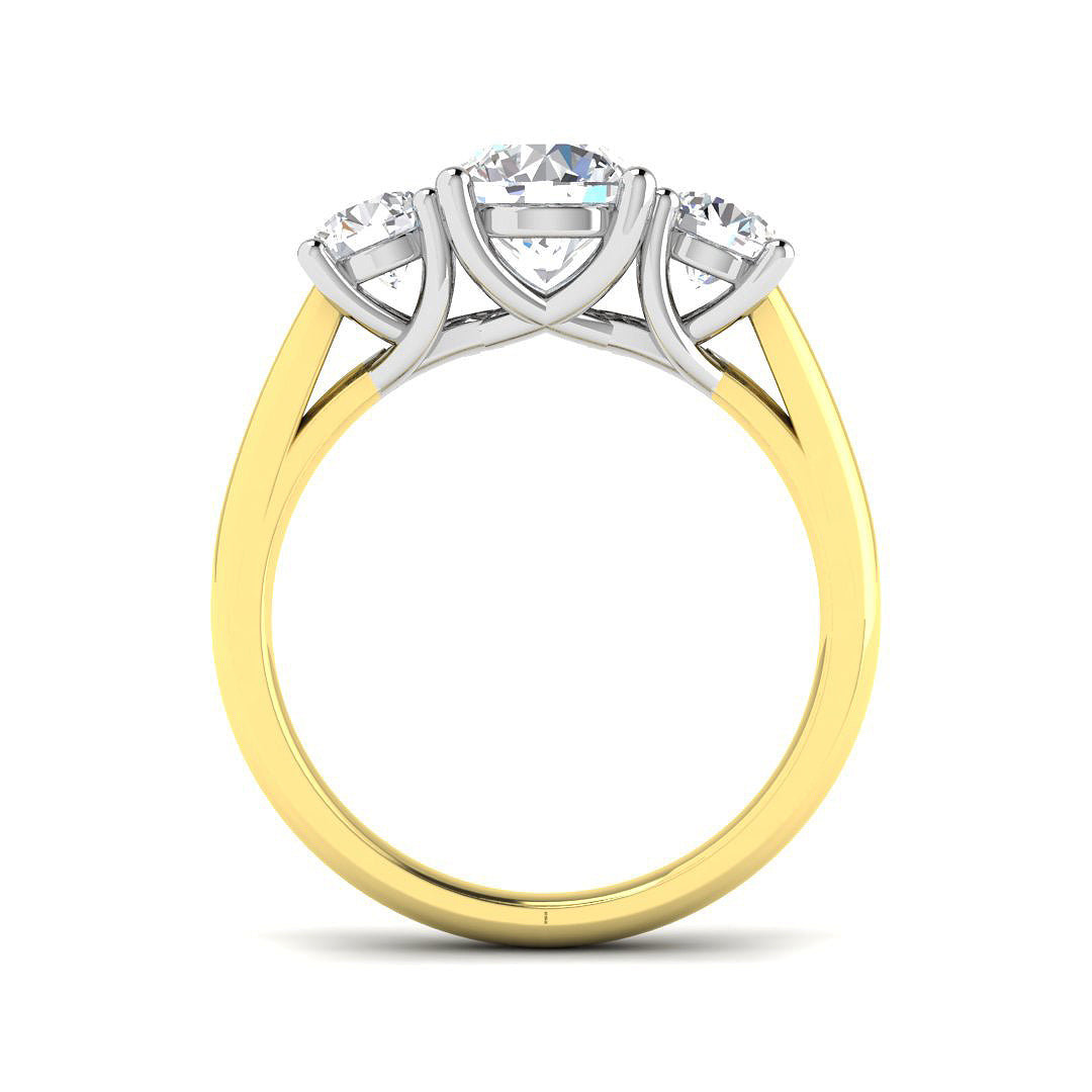 18ct Two Tone Round Lab Grown Diamond Ring 2