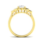 9ct Yellow Gold Emerald Cut Lab Grown Diamond Ring 2