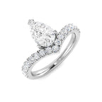 9ct White Gold Pear Lab Grown Diamond Ring 1