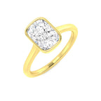 9ct Yellow Gold Cushion Lab Grown Diamond Ring 1
