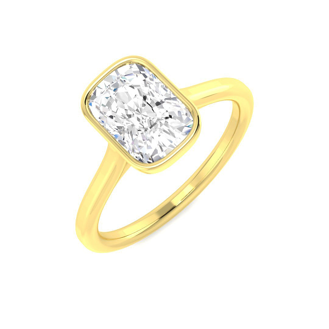 9ct Yellow Gold Cushion Lab Grown Diamond Ring 1