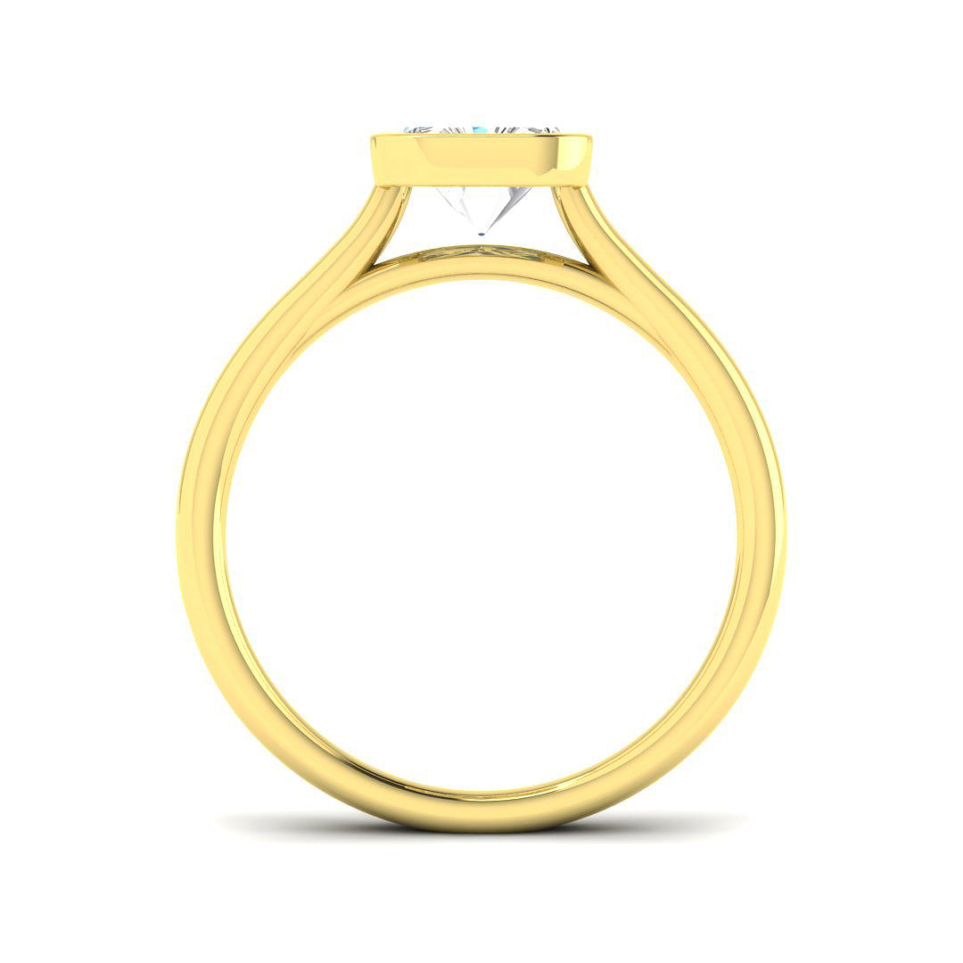 9ct Yellow Gold Cushion Lab Grown Diamond Ring 2