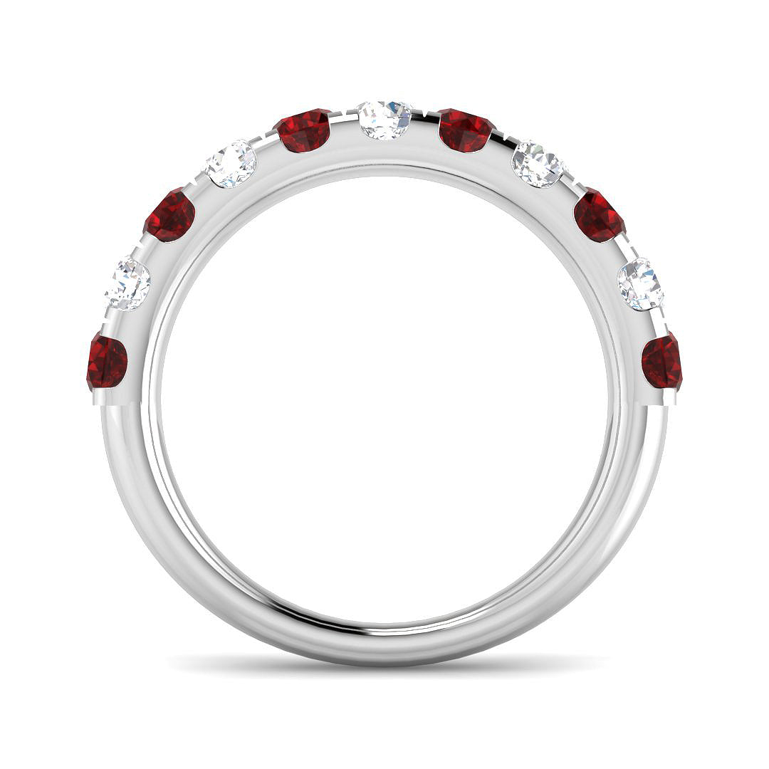 9ct White Gold Round Ruby and Diamond Ring 2