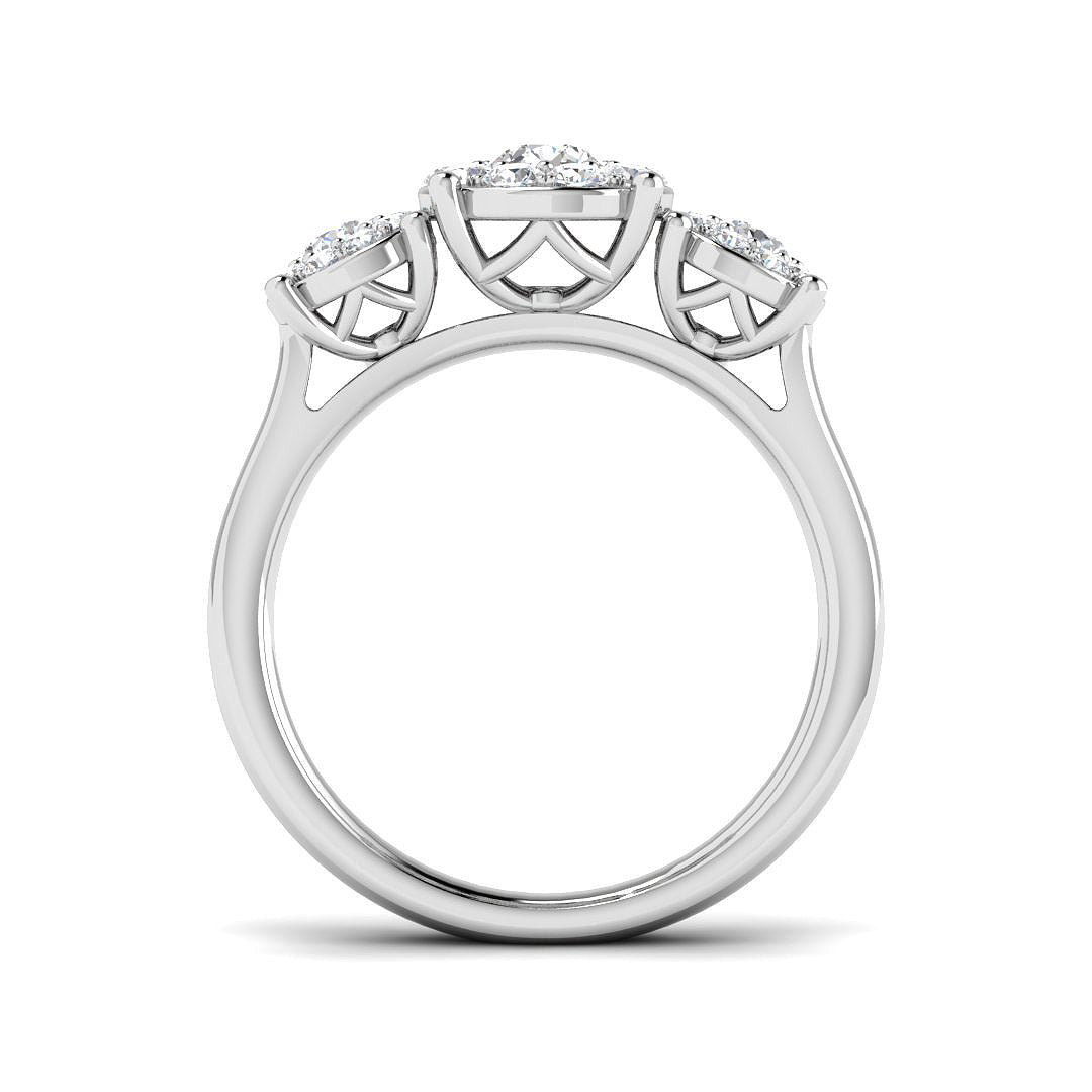9ct White Gold Round Lab Grown Diamond Ring 2