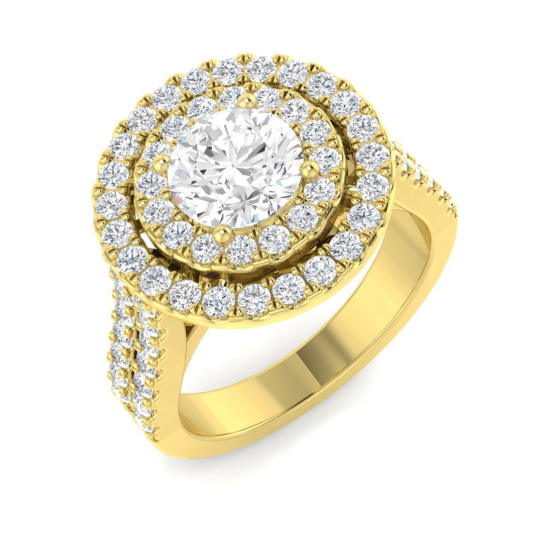 9ct Yellow Gold Round Lab Grown Diamond Ring 1