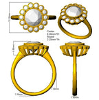 9ct Two Tone Round Cvd Old Cut Ring 3