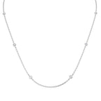 9ct White Gold Round Lab Grown Diamond Necklace 1