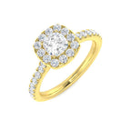 9ct Yellow Gold Cushion Lab Grown Diamond Ring 1
