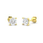 9ct Yellow Gold Round Lab Grown Diamond Earrings 1