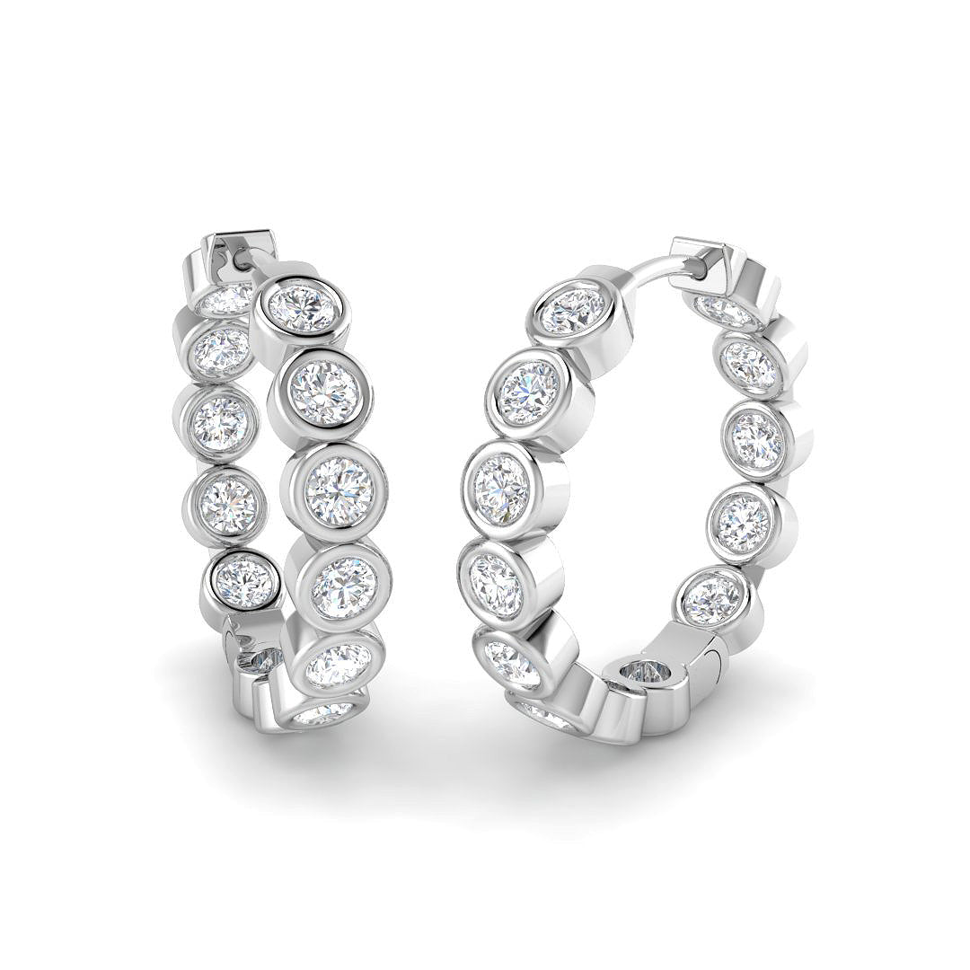 9ct White Gold Round Lab Grown Diamond Earrings 1