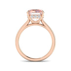 9ct Rose Gold Emerald Cut Lab Grown Diamond and Lab Pink Diamond Ring 2