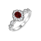 9ct White Gold Oval Ruby and Diamond Ring 1