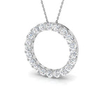 9ct White Gold Round Lab Grown Diamond Pendant 1