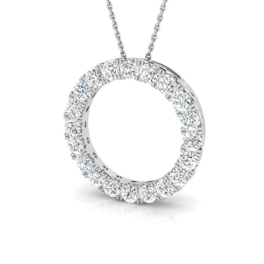 9ct White Gold Round Lab Grown Diamond Pendant 1