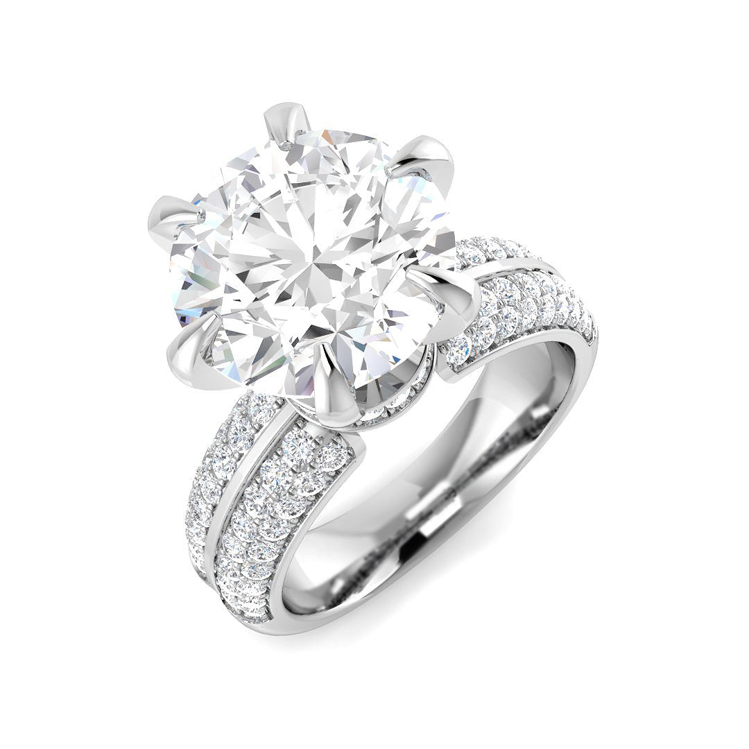 9ct White Gold Round Lab Grown Diamond Ring 1