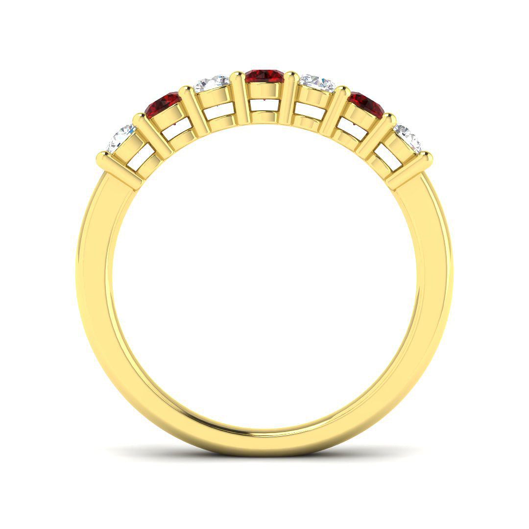 18ct Yellow Gold Round Ruby and Diamond Ring 2