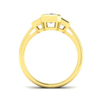 9ct Yellow Gold Emerald Cut Lab Grown Diamond Ring 2
